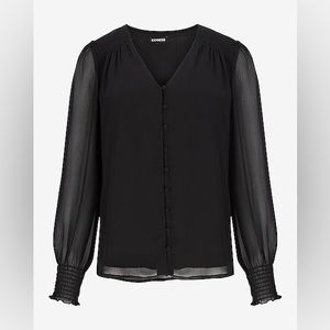 EXPRESS Chiffon Button Front Top XS